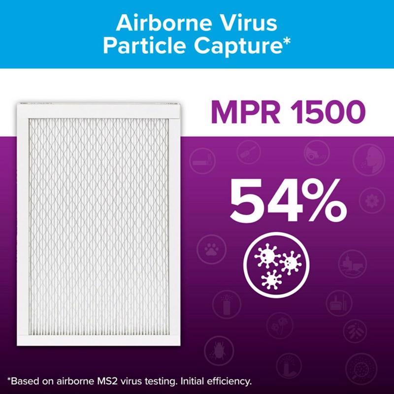Filtrete 12 in. W X 36 in. H X 1 in. 1500 MPR Pleated Air Filter 1 pk, Pack of 4