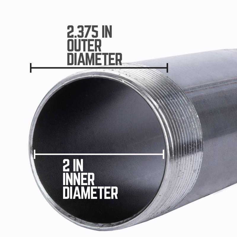 STZ Industries 2 in. MIP each X 2 in. D MIP Black Steel 8 in. L Nipple