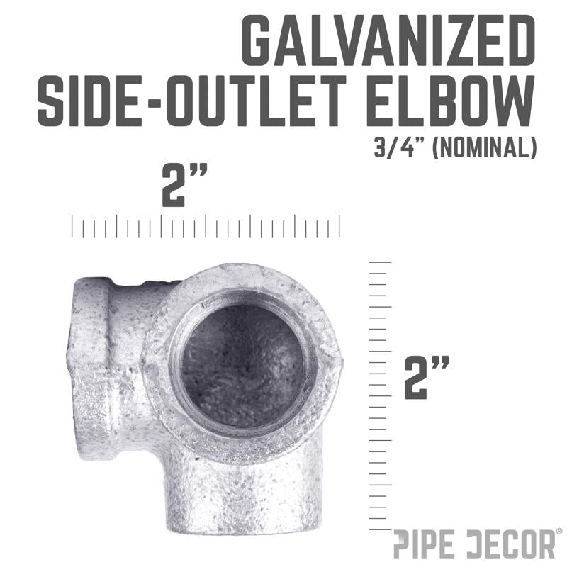 STZ Industries 3/4 in. FIP each X 3/4 in. D FIP 3/4 in. D FIP Galvanized Malleable Iron Side Out Elb