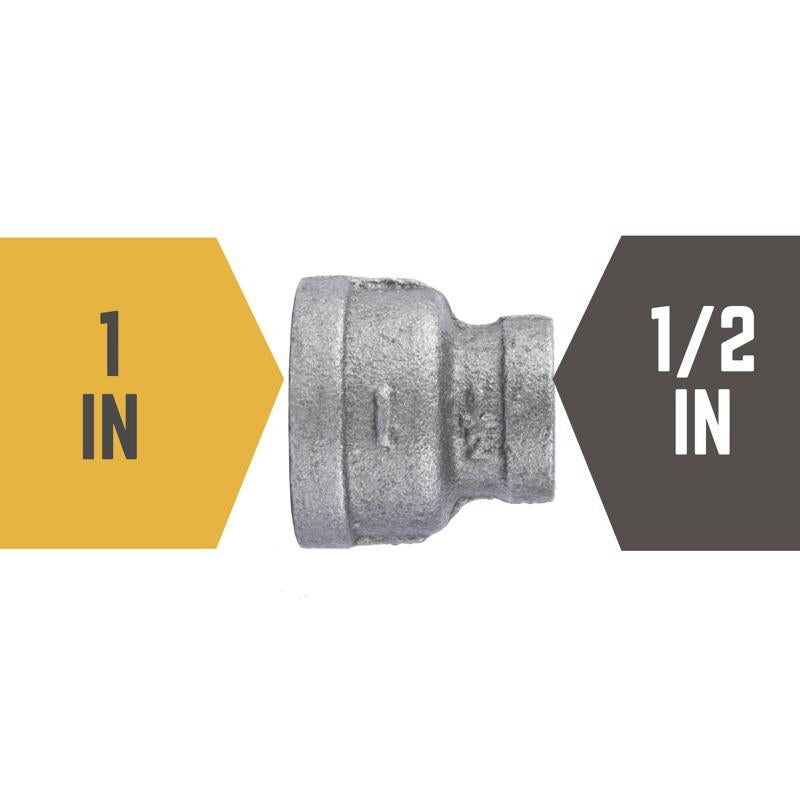 STZ Industries 1 in. FIP each X 1/2 in. D FIP Black Malleable Iron Reducing Coupling
