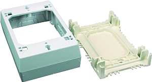 Wiremold NM Series NM3 Outlet Box, 1-Gang, 0-Knockout, Plastic, Wall, Ivory