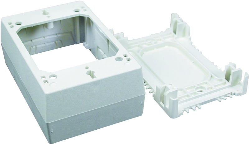Wiremold NM Series NM35 Outlet Box, Plastic, Ivory, Wall Mounting
