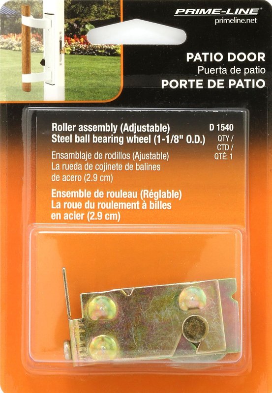 Prime-Line D 1540 Roller Assembly, 1-1/8 in Dia Roller, 5/16 in W Roller, Steel, 1-Roller, F-Tab Mounting