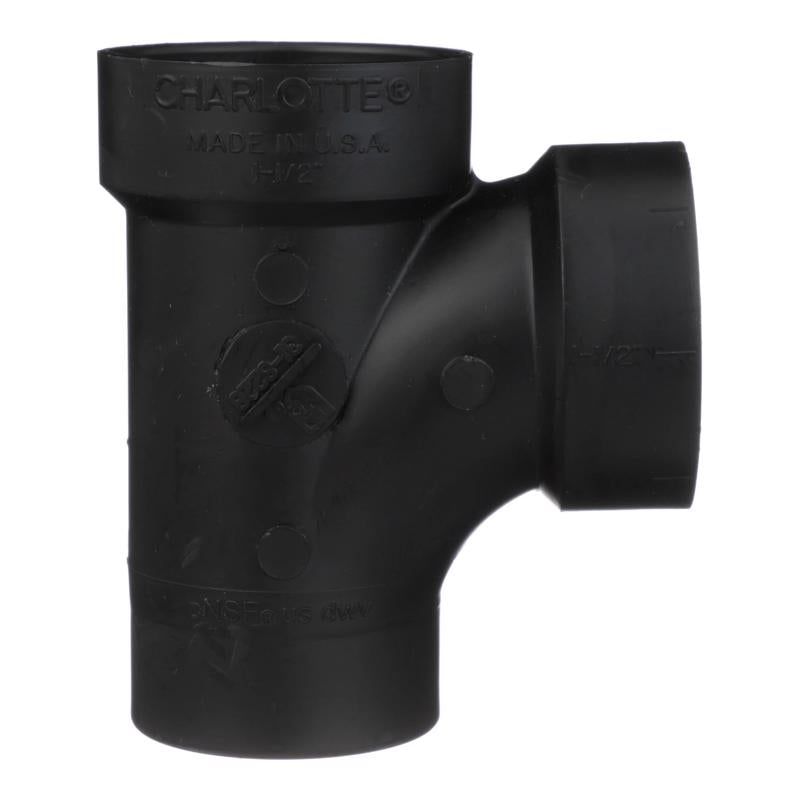 Charlotte Pipe 1-1/2 in. Spigot X 1-1/2 in. D Hub ABS Sanitary Street Tee
