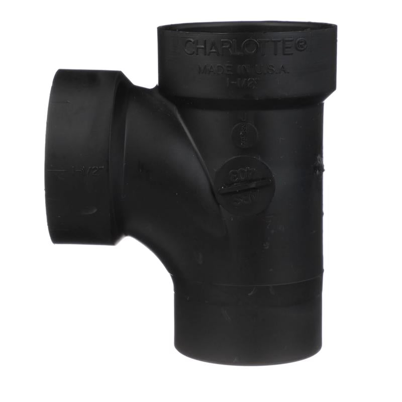 Charlotte Pipe 1-1/2 in. Spigot X 1-1/2 in. D Hub ABS Sanitary Street Tee