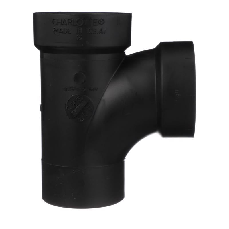 Charlotte Pipe 2 in. Hub X 2 in. D Hub ABS Sanitary Street Tee