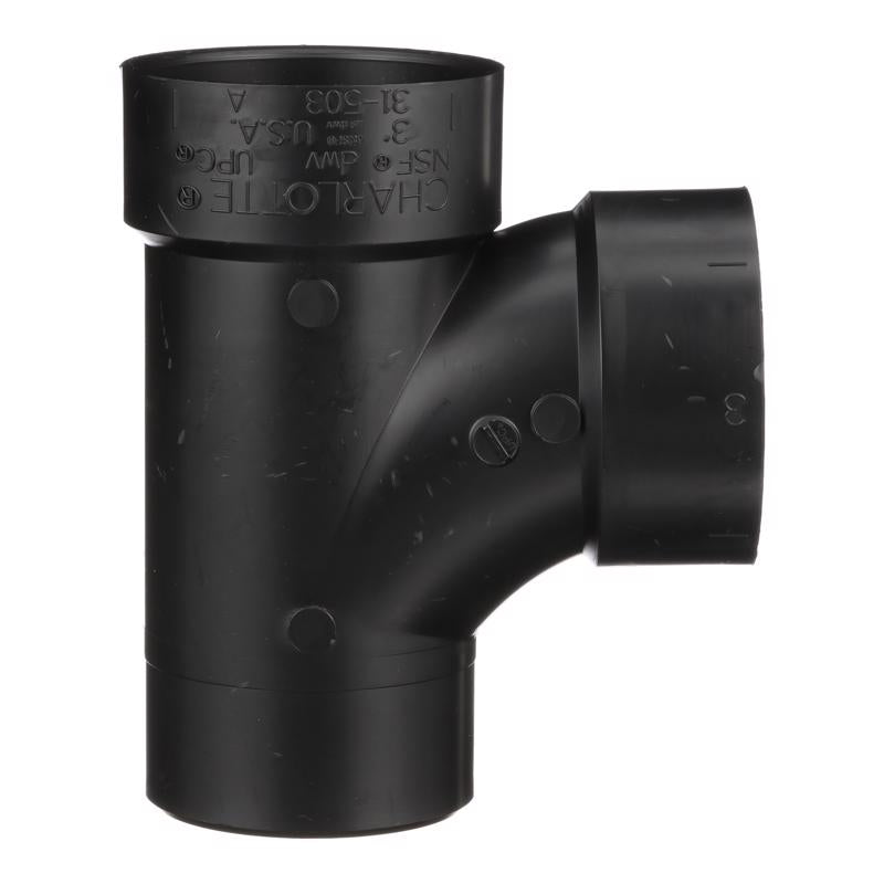 Charlotte Pipe 3 in. Hub X 3 in. D Hub ABS Sanitary Street Tee