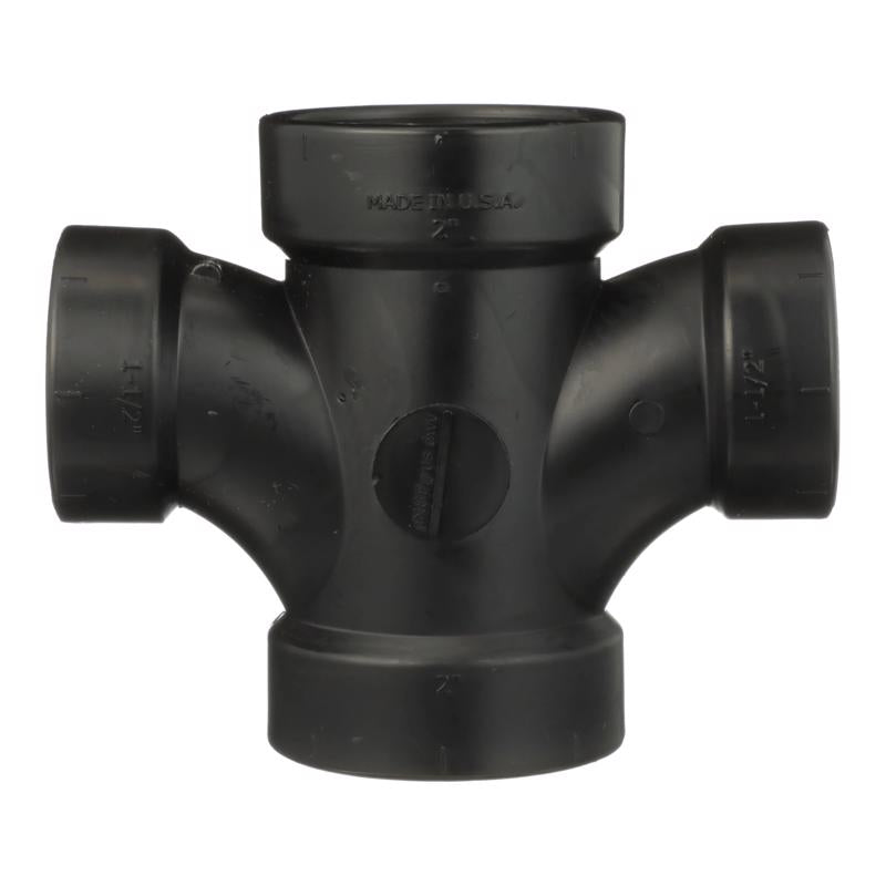 Charlotte Pipe 2 in. Hub X 2 in. D Hub ABS Sanitary Tee