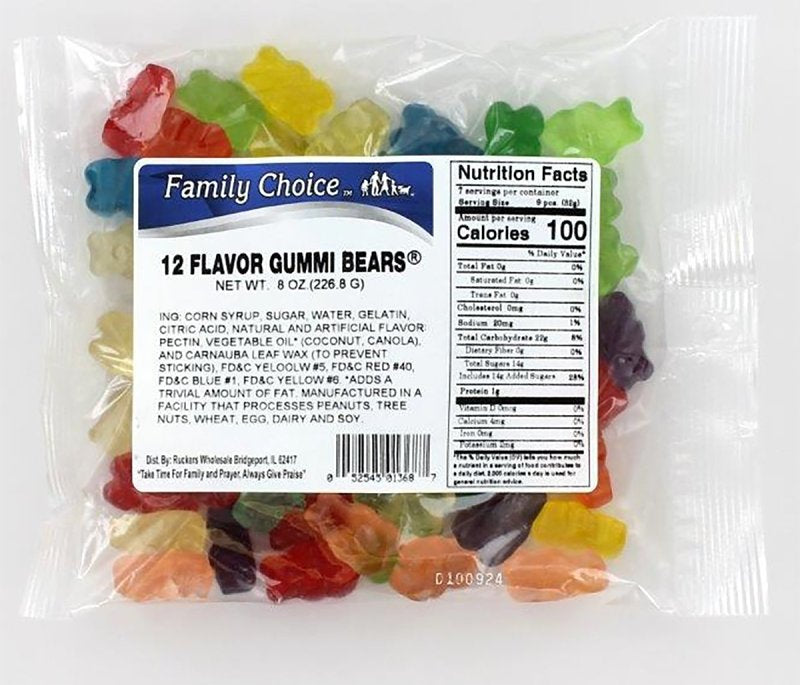 Family Choice 1128 Candy, Assorted, 8.5 oz, Pack of 12
