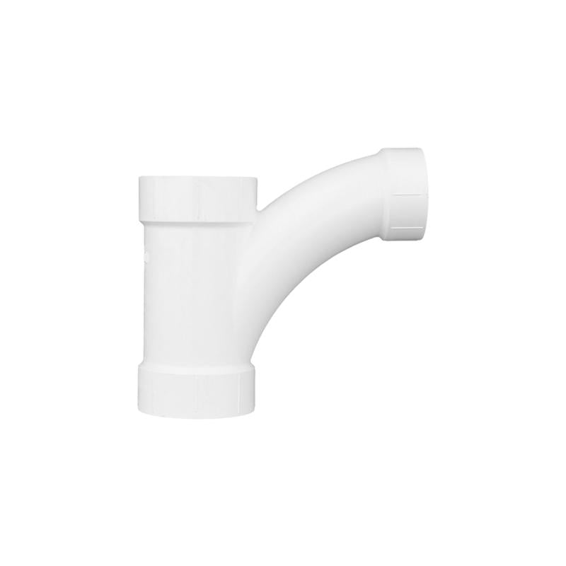 Charlotte Pipe Schedule 40 4 in. Hub X 4 in. D Hub PVC Long Turn Wye 1 pk