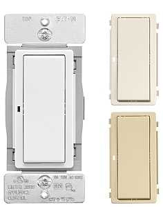 Eaton WFSW15-C2-SP-L Smart Switch, 1-Pole, 3-Way, 120 VAC, 60 Hz, Wi-Fi, Light Almond/Ivory/White