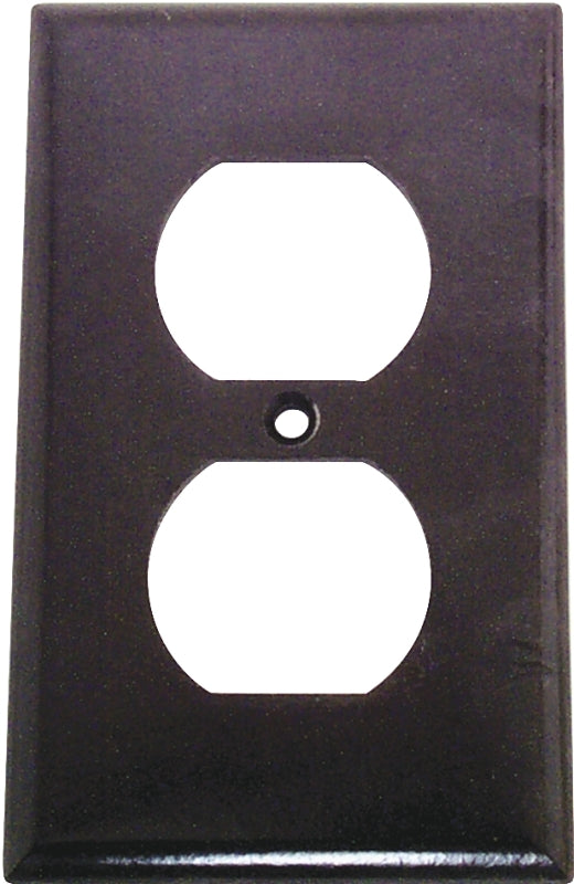Eaton 2132B-BOX Duplex Receptacle Wallplate, 4-1/2 in L, 2-3/4 in W, Standard, 1-Gang, Thermoset, Brown, High-Gloss, Pack of 25