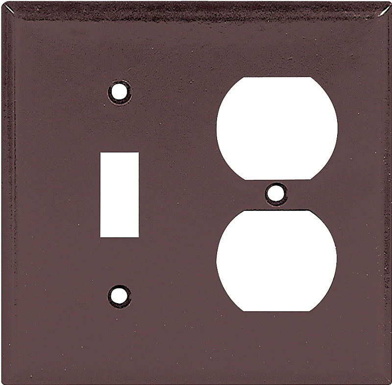 Eaton Wiring Devices 2138B-BOX Combination Wallplate, 4-1/2 in L, 4-9/16 in W, 2 -Gang, Thermoset, Brown, Pack of 10
