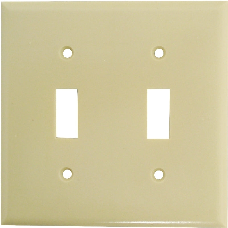 Eaton 2139V-BOX Wallplate, 4-1/2 in L, 4-9/16 in W, 2-Gang, Thermoset, Ivory, High-Gloss, Pack of 10