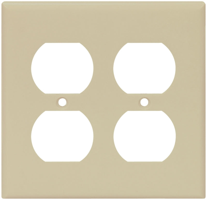 Eaton Wiring Devices 2150V-BOX Receptacle Wallplate, 4-1/2 in L, 4-9/16 in W, 2 -Gang, Thermoset, Ivory, Pack of 10