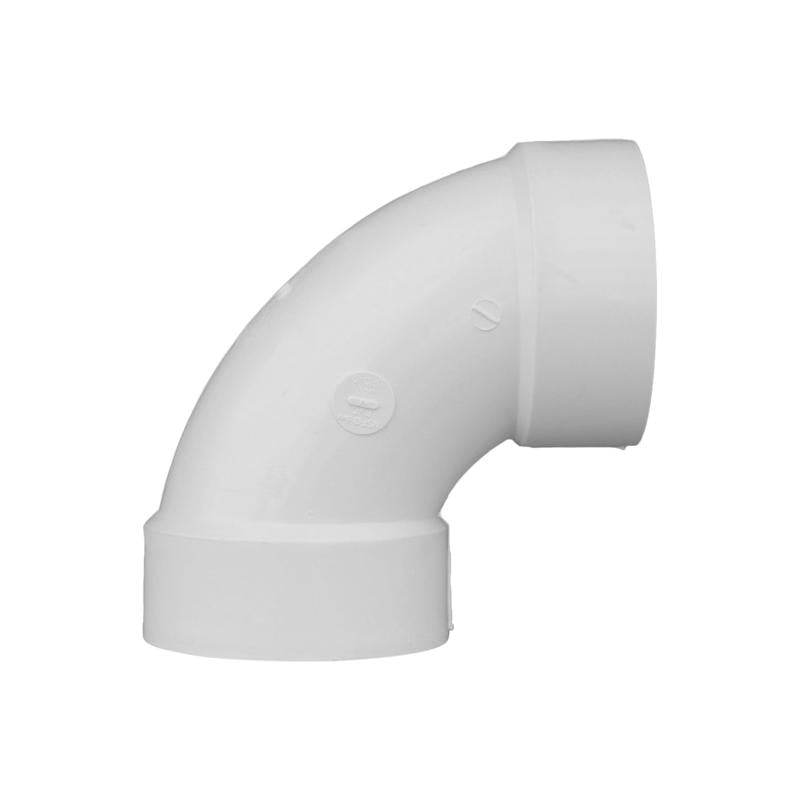 Charlotte Pipe Schedule 30 3 in. Hub X 3 in. D Hub PVC 90 Degree Elbow 1 pk