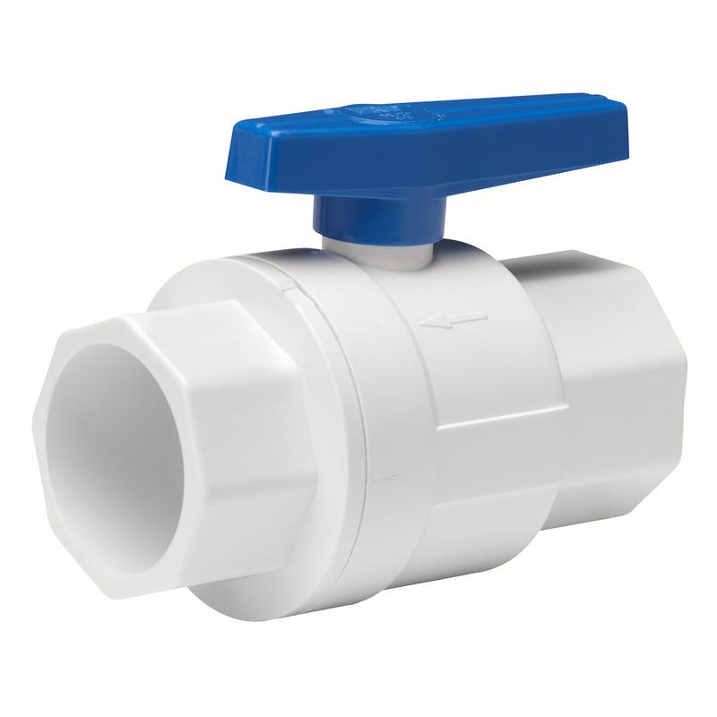 Homewerks 1-1/4 in. PVC Slip Ball Valve Full Port Quarter-Turn Lever For Non-Potable Water