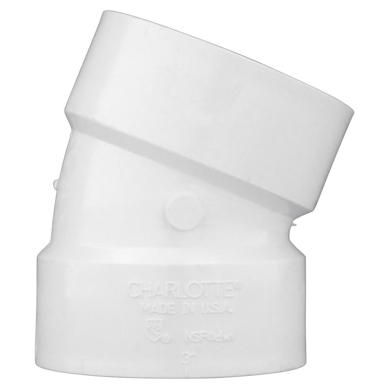 Charlotte Pipe Schedule 30 3 in. Hub X 3 in. D Hub PVC Elbow