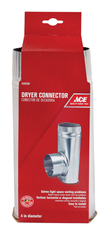 Ace 5 in. L X 4 in. D Black/Silver Aluminum Offset Dryer Connector