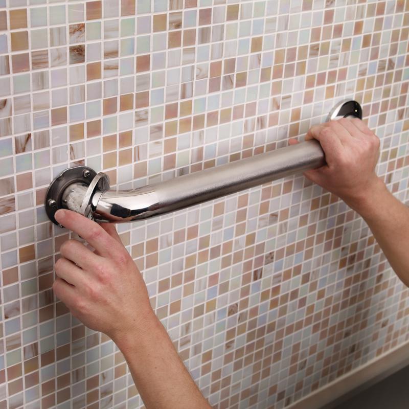 Delta 18 in. L ADA Compliant Peened Stainless Steel Grab Bar