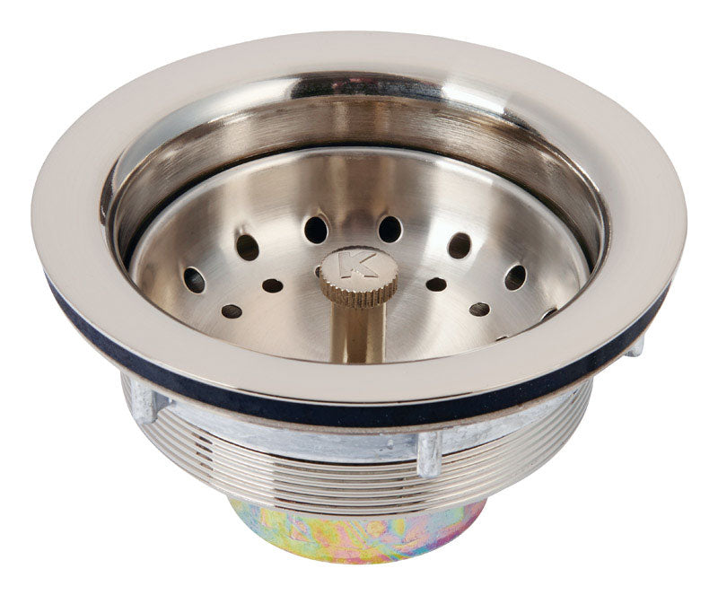 Ace 3-1/2 in. D Brushed Nickel Silver Brass Sink Strainer