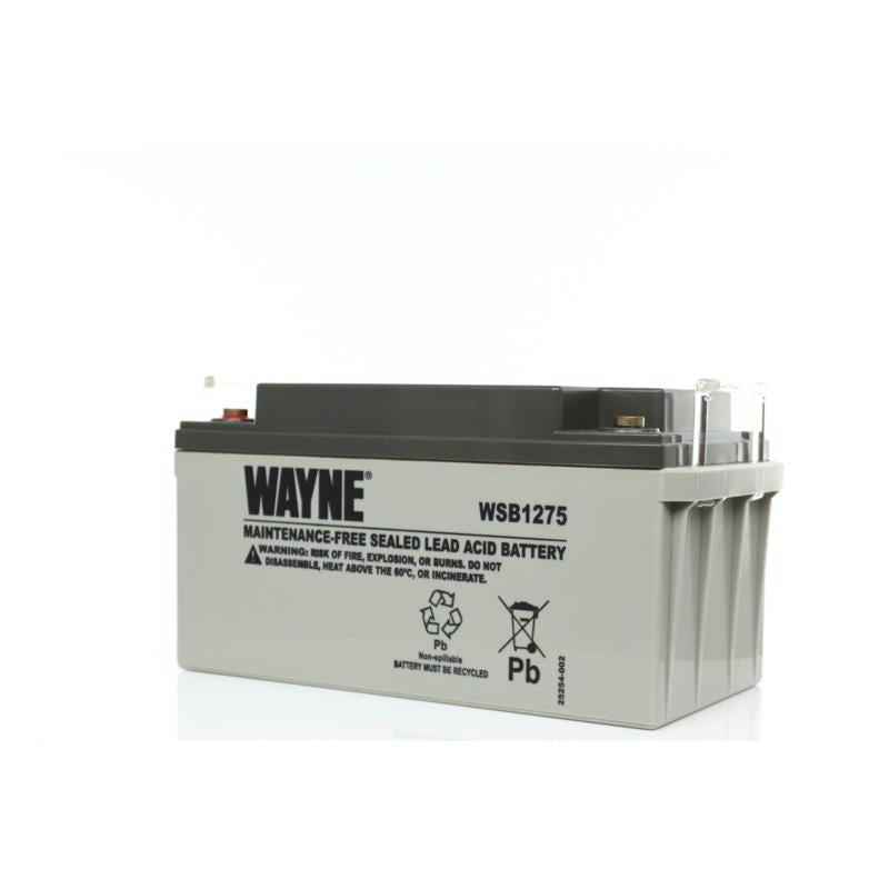 Wayne Sealed Lead-Acid 12-Volt 12 V 75 mAh Maintenance-Free Battery WSB1275 1 pk