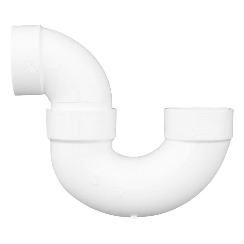 Charlotte Pipe Schedule 40 3 in. Hub X 3 in. D Hub PVC P-Trap 1 pk
