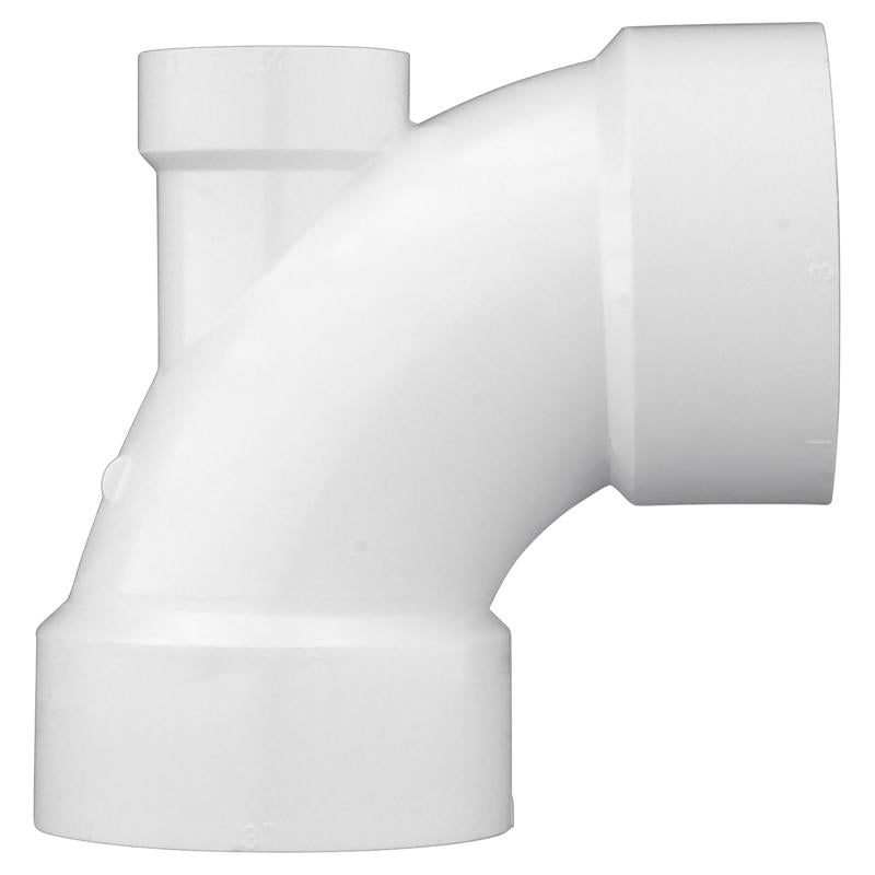 Charlotte Pipe Schedule 40 3 in. Hub X 3 in. D Hub PVC Elbow 1 pk