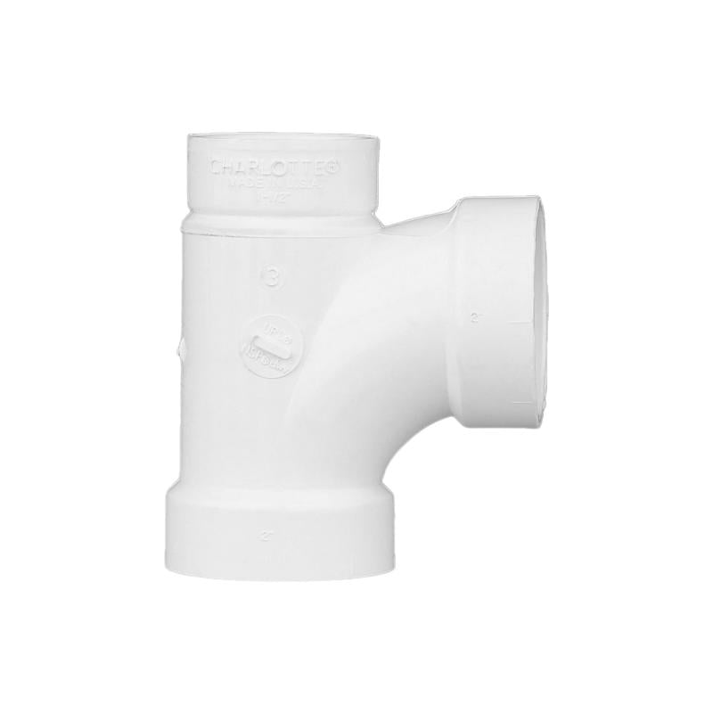 Charlotte Pipe Schedule 40 2 in. Hub X 1-1/2 in. D Spigot PVC Sanitary Tee 1 pk