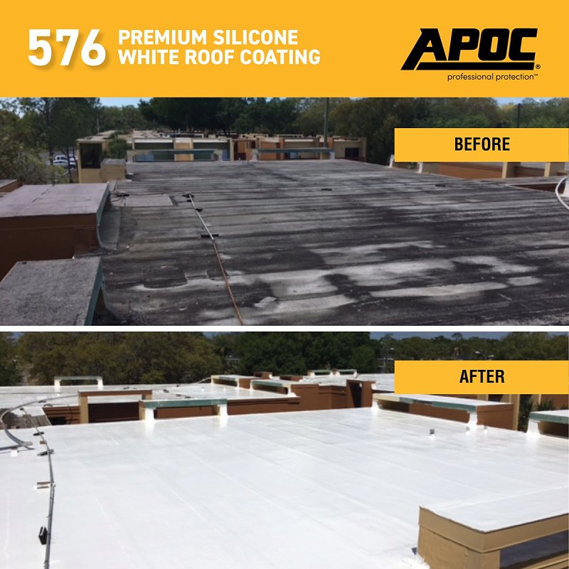 APOC AP-5761 Premium Roof Coating, White, 1 gal, Liquid, Pack of 4