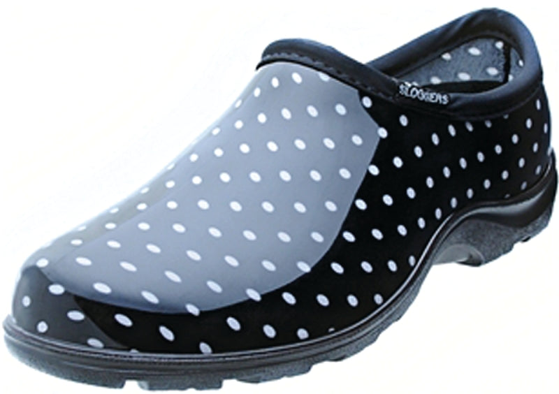 Sloggers 5113BP-06 Rain and Garden Shoes, 6, Polka Dot, Black/White, Plastic Resin Upper
