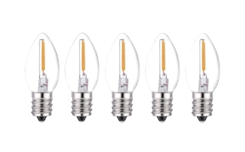 Santas Forest 26788 LED Filament Retro Replacement Bulb, Transparent, C7, Clear