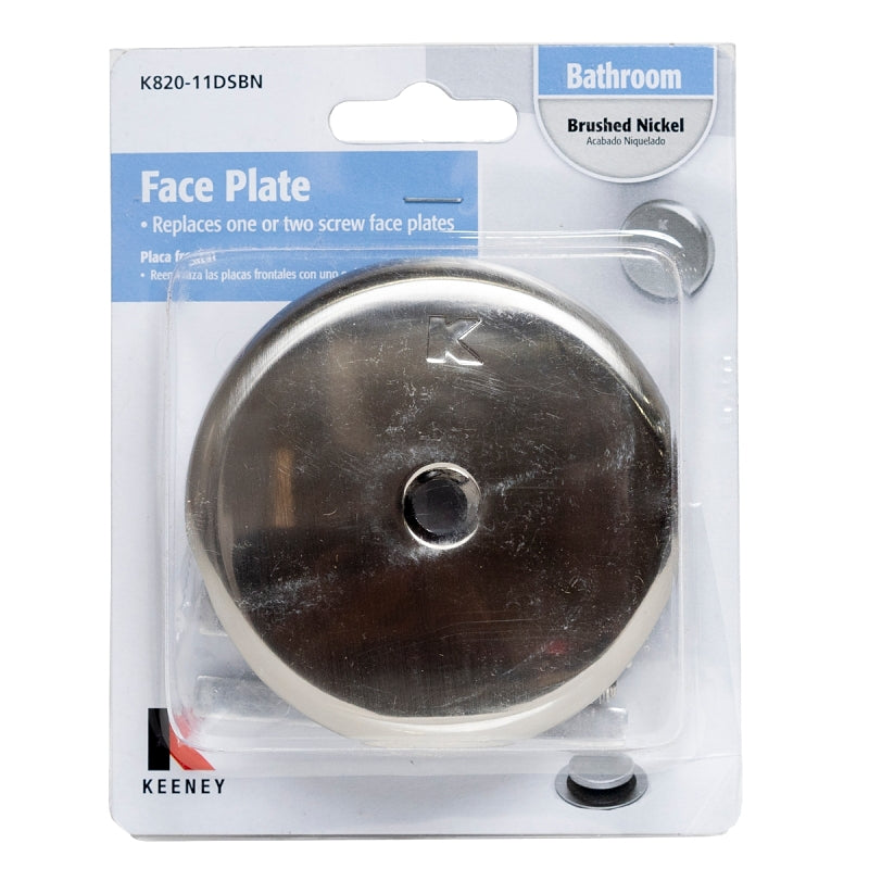 Keeney K820-11DSBN Face Plate with Screw, Metal, Brushed Nickel