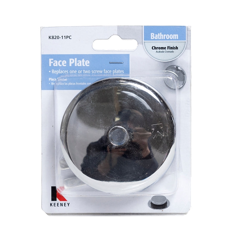 Keeney K820-11PC Face Plate with Screw, Metal, Polished Chrome