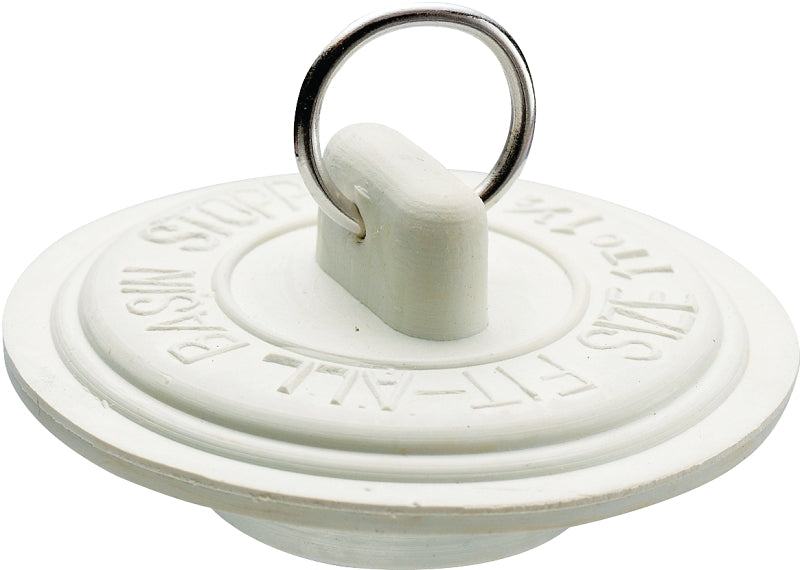 Plumb Pak PP820-2 Drain Stopper, Rubber, White, For: 1-1/2 In-Sink, Pack of 6