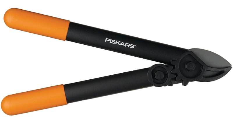 Fiskars 79726997J Power Gear Lopper, 1-1/4 in Cutting Capacity, Anvil Blade, Steel Blade, Fiber Handle, 15 in OAL