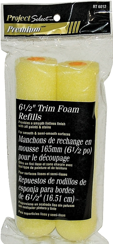 Linzer RT6012 Roller Cover Refill, 3/8 in Thick Nap, 6-1/2 in L, Foam Cover