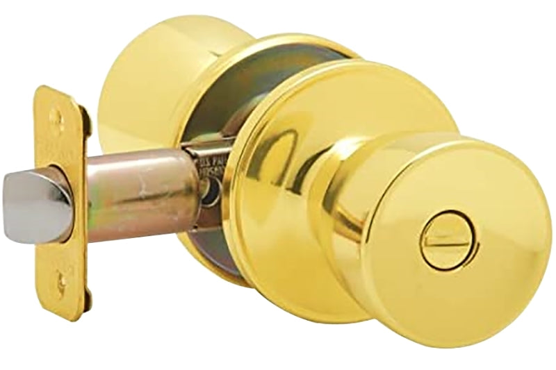 Dexter J Series J40 BYR 605 Privacy Lockset, Tulip Design, Knob Handle, Bright Brass, Metal