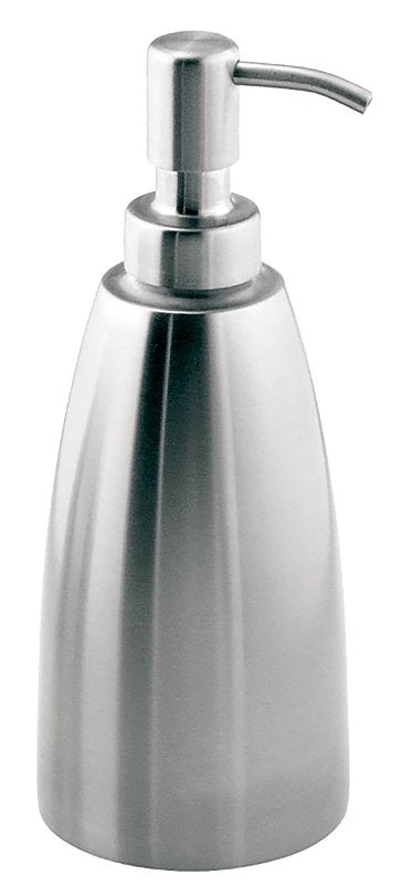 iDESIGN 21760 Soap Dispenser, 475 mL Capacity, Plastic/Stainless Steel, Silver, Brushed, Pump, Pack of 6
