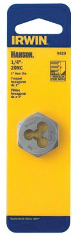 Irwin Hanson 9423 Machine Screw Die, 1/4-28 Thread, UNF Thread, Right Hand Thread, HCS