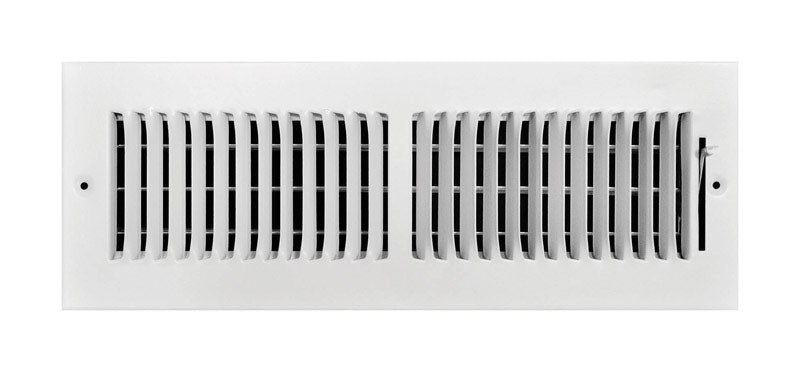 Tru Aire 4 in. H X 14 in. W 2-Way Powder Coat White Steel Wall/Ceiling Register