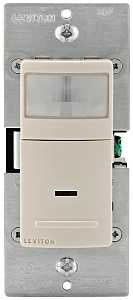 Leviton R08-IPS02-1LT Motion Detector, 2.5 A, 120 V, 1-Pole, Motion Sensor, 180 deg Sensing, 900 sq-ft Sensing