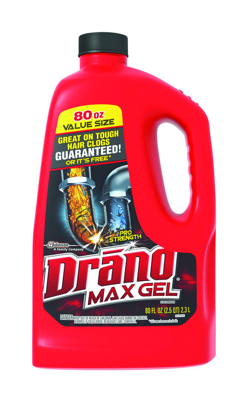 Drano Professional Strength Gel Clog Remover 80 oz, Pack of 6