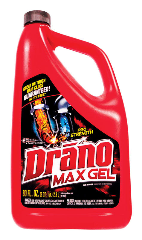 Drano Professional Strength Gel Clog Remover 80 oz, Pack of 6