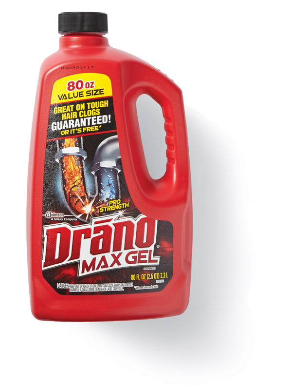 Drano Professional Strength Gel Clog Remover 80 oz, Pack of 6