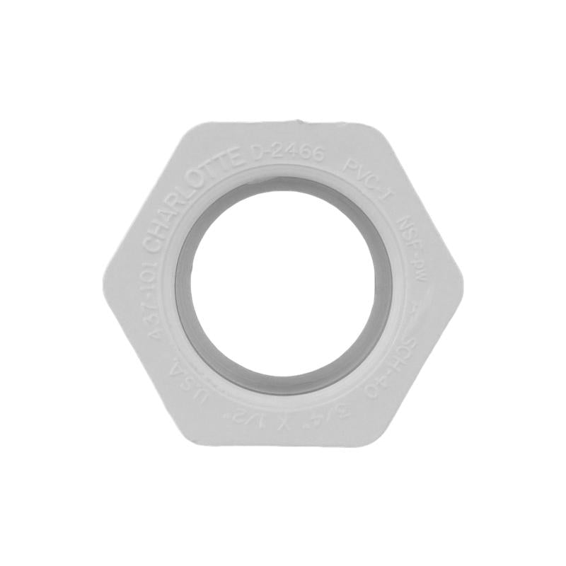 Charlotte Pipe Schedule 40 3/4 in. Spigot X 1/2 in. D Slip PVC Reducing Bushing 1 pk, Pack of 25