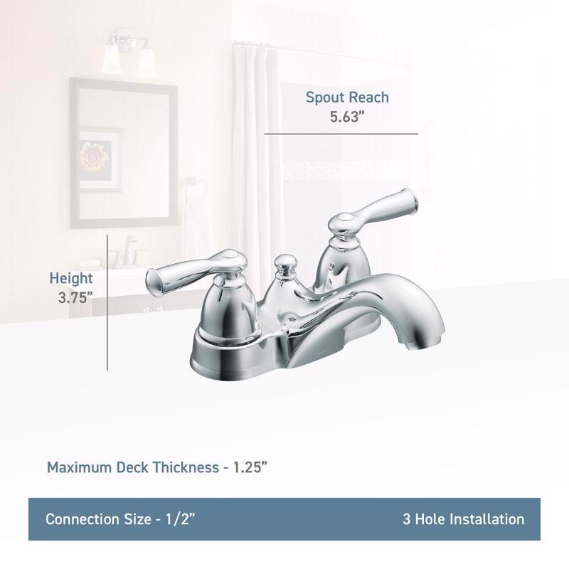 Moen Banbury Chrome Traditional Bathroom Faucet 4 in.