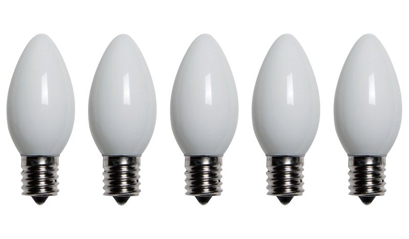 Santas Forest 25981 LED Filament Retro Replacement Bulb, Opaque, C9, White