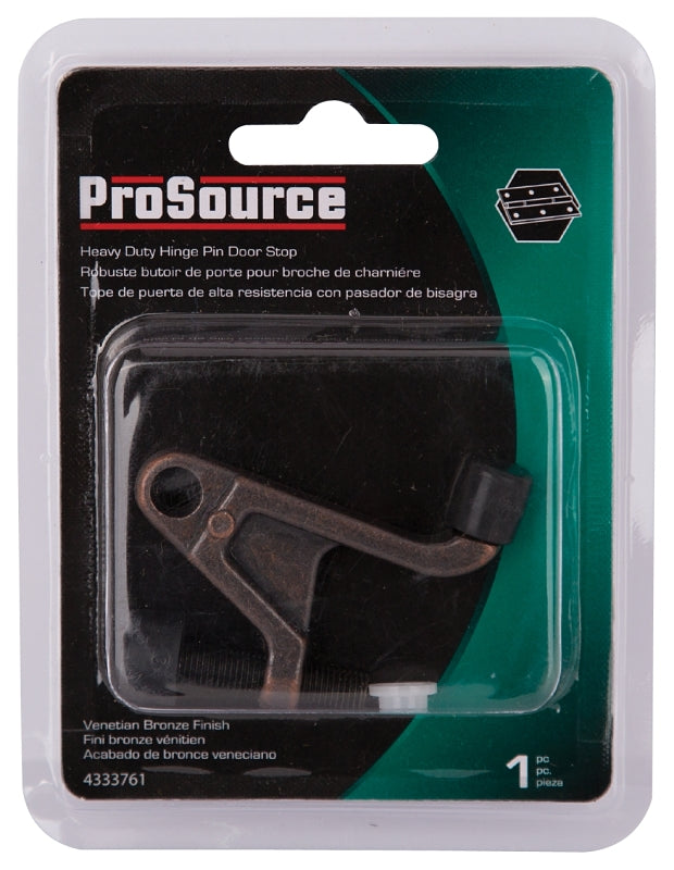 ProSource H20-B038C-VB-PS Heavy-Duty Hinge Pin Door Stop, 2-3/4 in Projection, Die-Cast Zinc & Plastic, Venetian Bronze