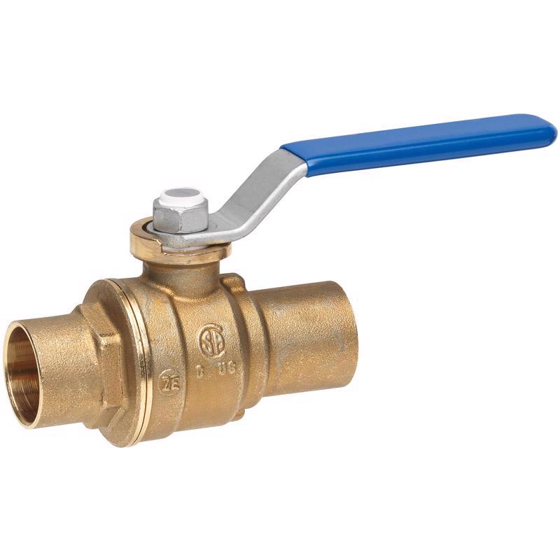Homewerks 1/2 in. Brass Sweat Ball Valve Full Port Quarter-Turn Lever For Water/Oil/Gas
